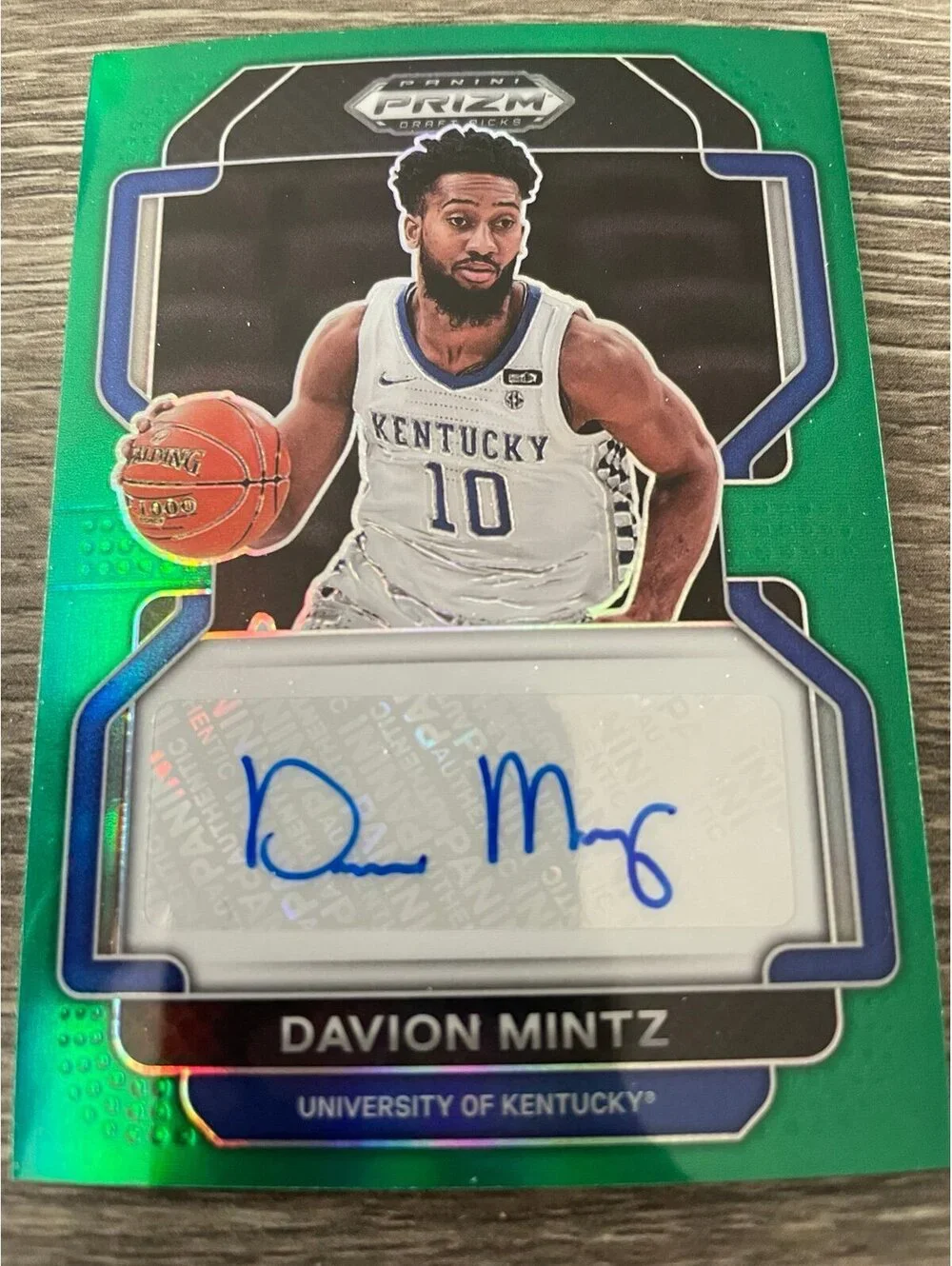 Card Davion Mintz Autograph Green Insert